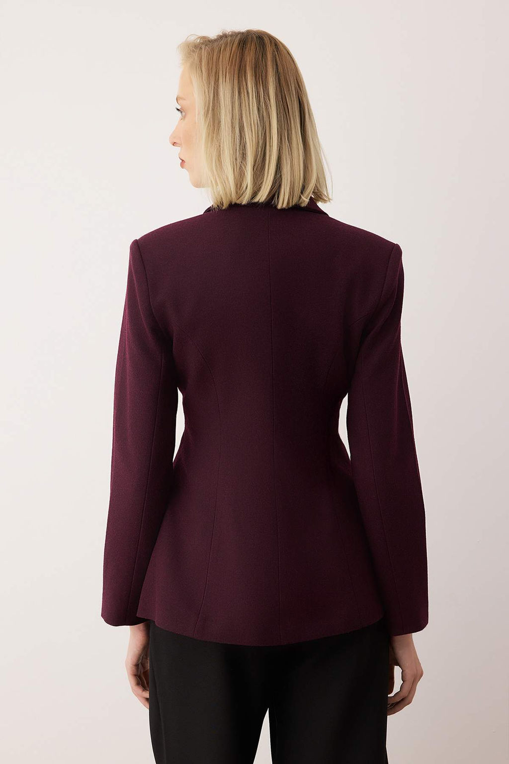 EXCLUSIVE Ozel Koleksiyon Bordo Fitted Kase Blazer Ceket TWOAW26BC00054 - Trendyolmilla фото 5