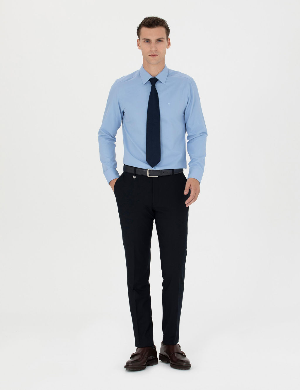 Mavi Slim Fit Uzun Kollu Basic G_mlek