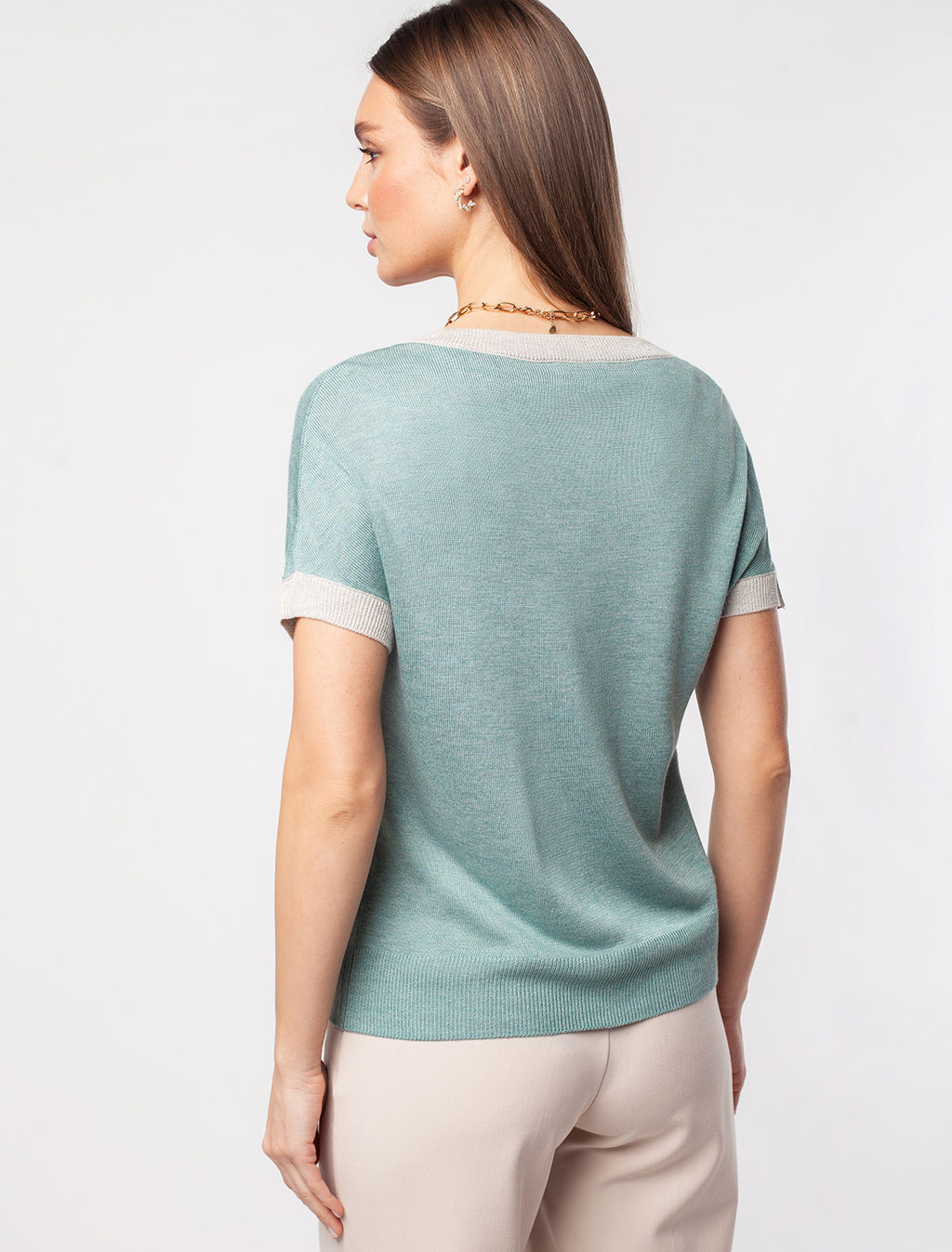 VILATTE / Джемпер тончайшей вязки из мягкой вискозы с эффектом меланж  фото 4