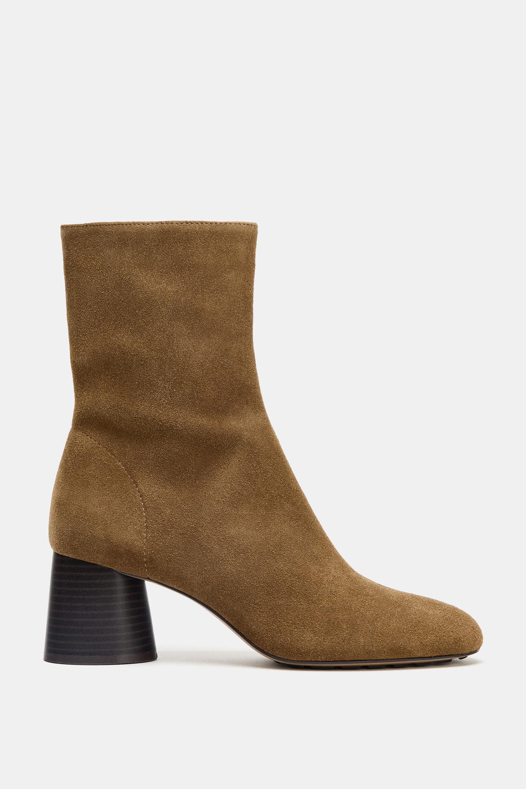 SPLIT SUEDE BLOCK HEEL ANKLE BOOTS - Zara фото 2