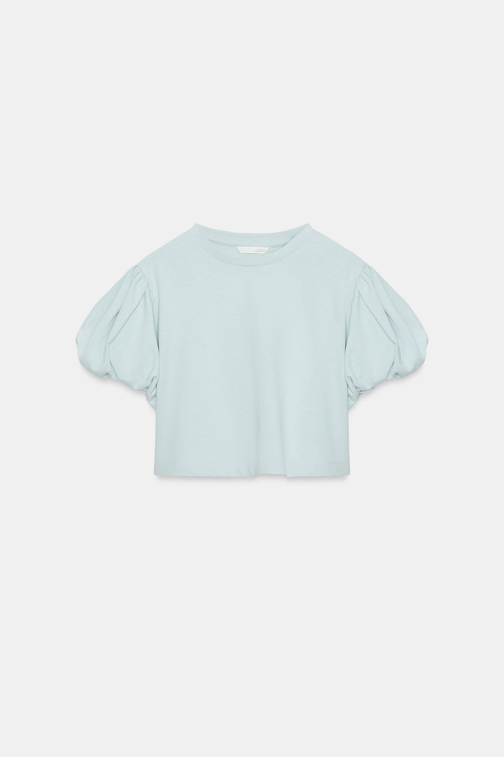 CAMISETA CROP MANGA VOLUMEN / Azul claro - Zara фото 4