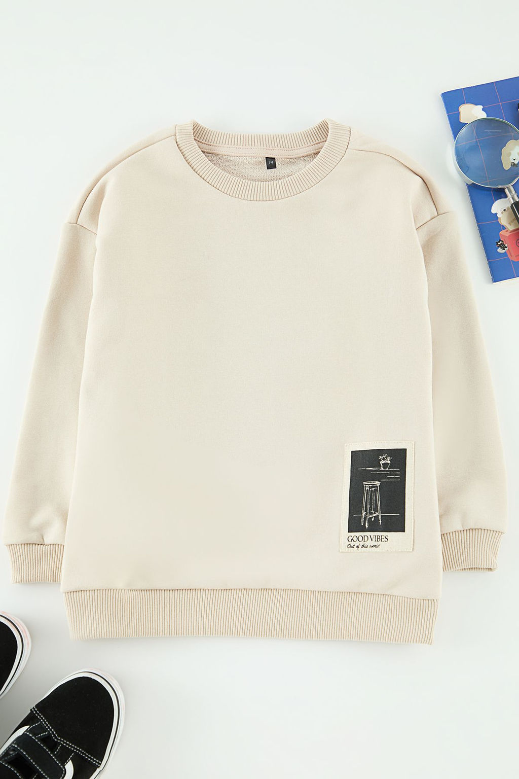 Bej*004 Erkek Cocuk Baba-Ogul Bask?l? Orme Mini Me Sweatshirt TKDAW25SW00070 - Trendyolmilla фото 2
