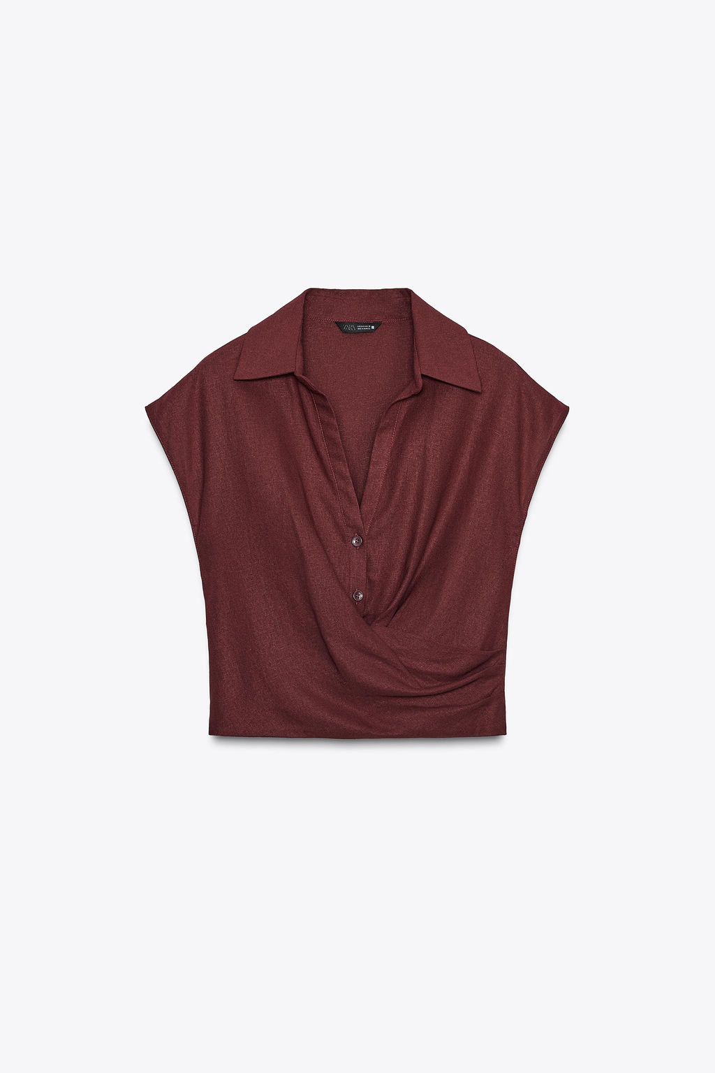 CROSSOVER LINEN BLEND TOP - Zara фото 8
