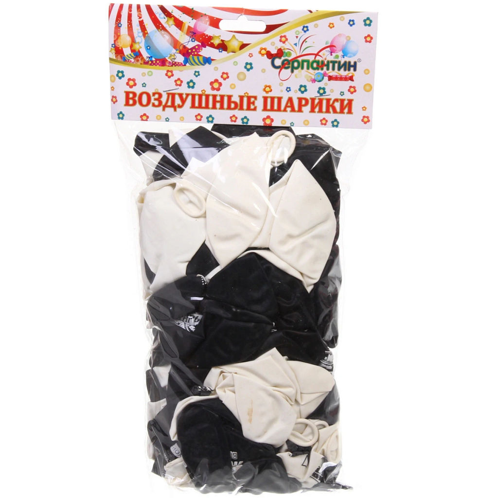 Воздушные шары "Лучшему другу" 100 шт, 12"/30см (белый/черный)