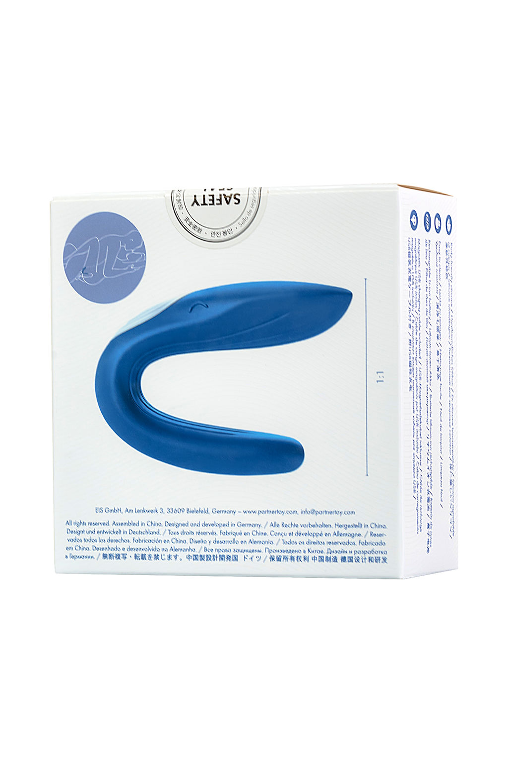 Многофункциональный стимулятор для пар Satisfyer Partner Whale, силикон, голубой, 17 см.  фото 22