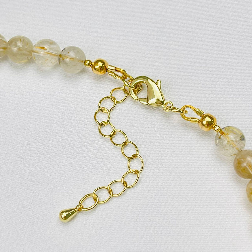 Колье из Рутилового кварца и Горного Хрусталя - Радуга самоцветов фото 4