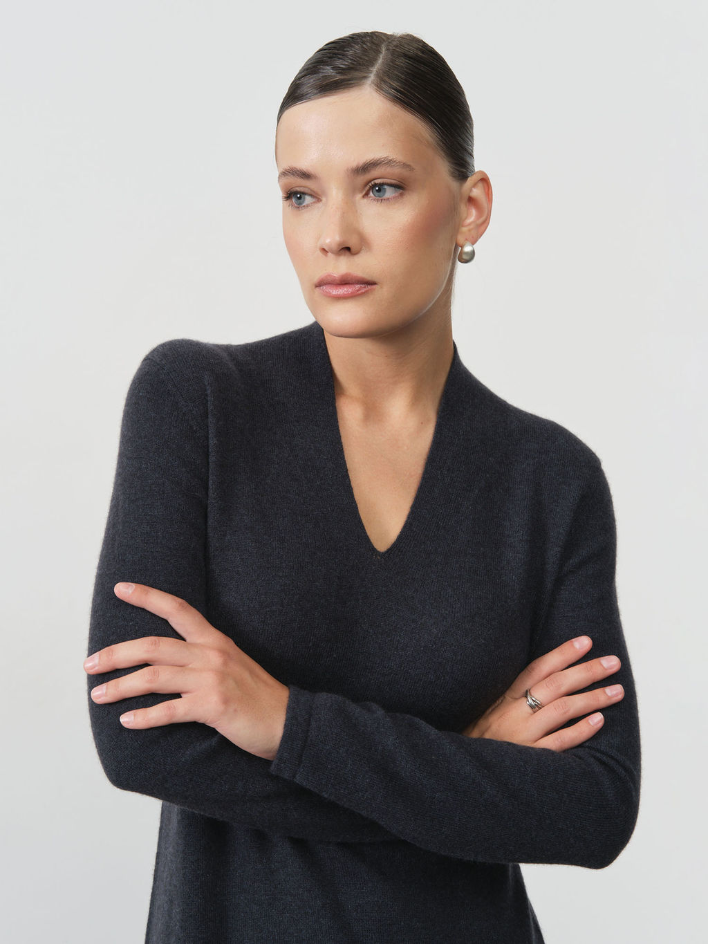 Платье из кашемира 13123 чернильное