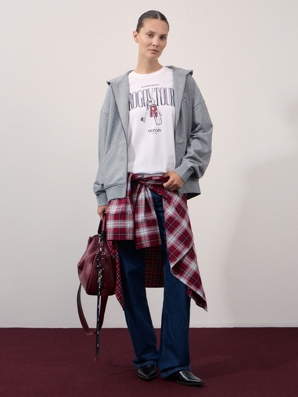 Оверсайз футболка с принтом из мерсеризованного хлопка / Zarina  фото 2