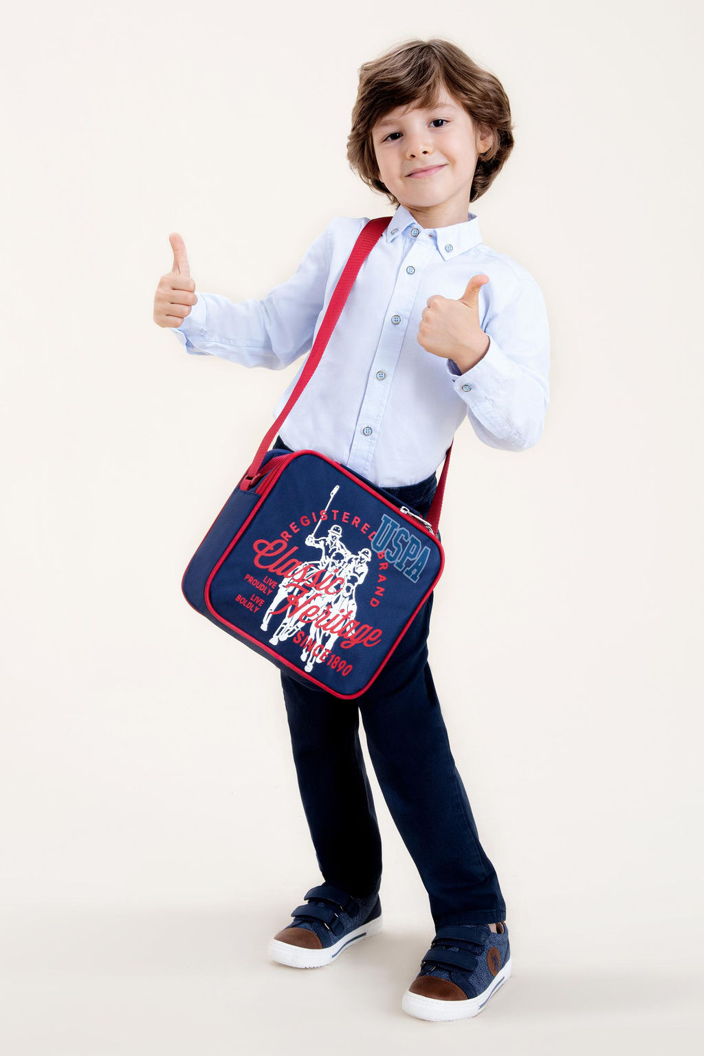 U. S. Polo Assn Голубая базовая рубашка с длинным рукавом для мальчика - U.s. polo assn фото 2