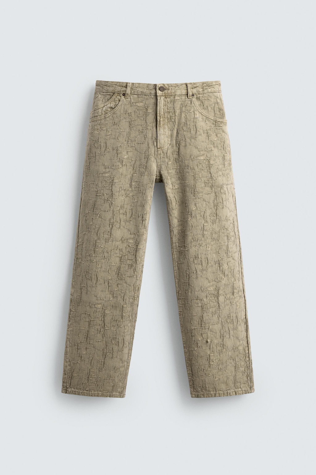 PANTAL?N STRAIGHT FIT JACQUARD / Khaki - Zara фото 7
