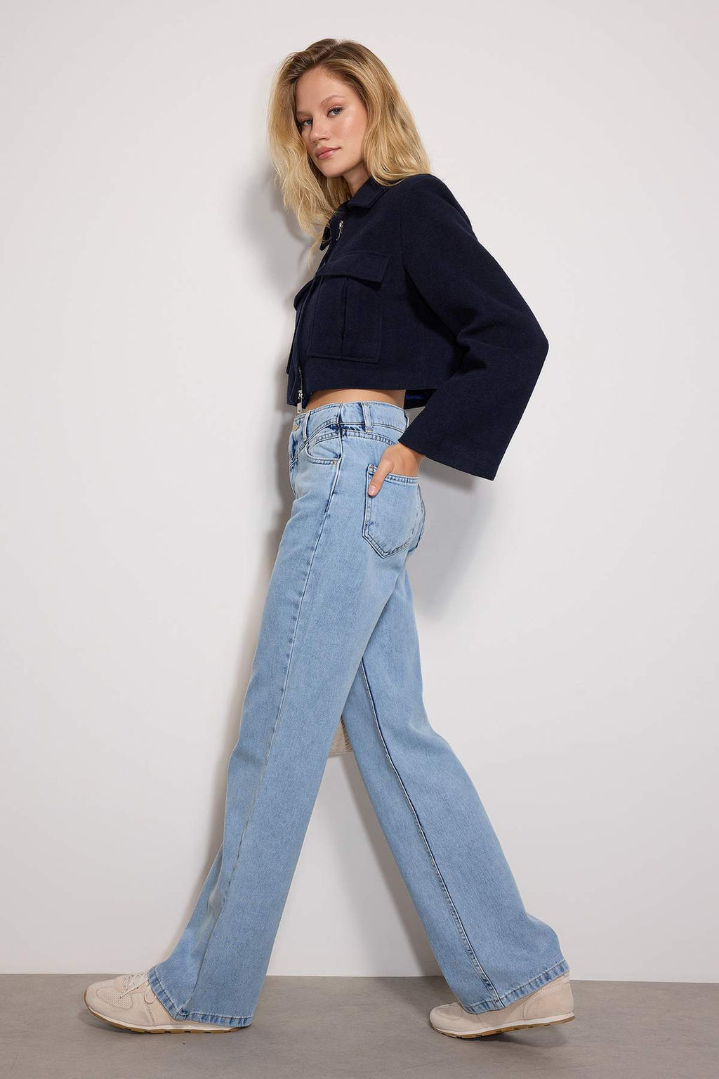 Siyah Yuksek Bel Wide Leg Jeans TWOSS21JE0385 - Trendyolmilla фото 27