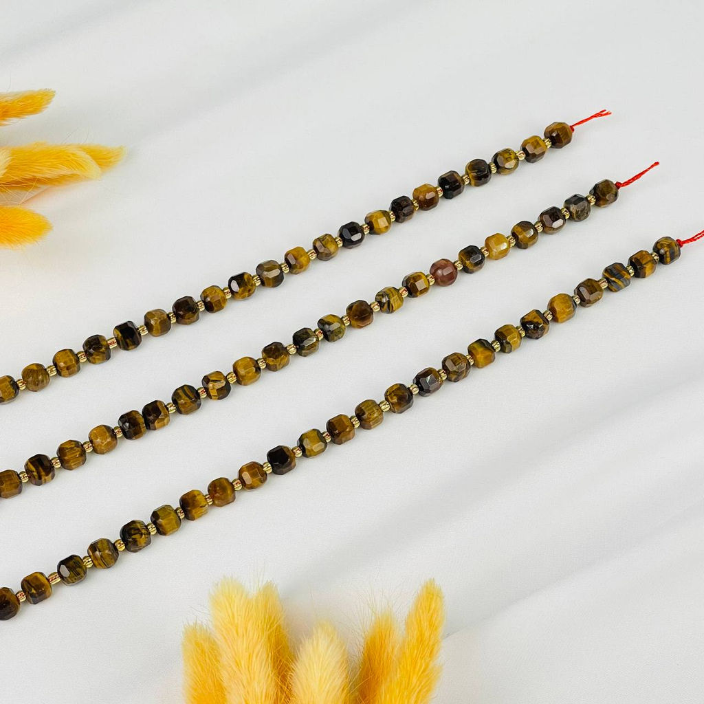 Бусины для украшений из Тигрового глаза (40 бусин) 38 см