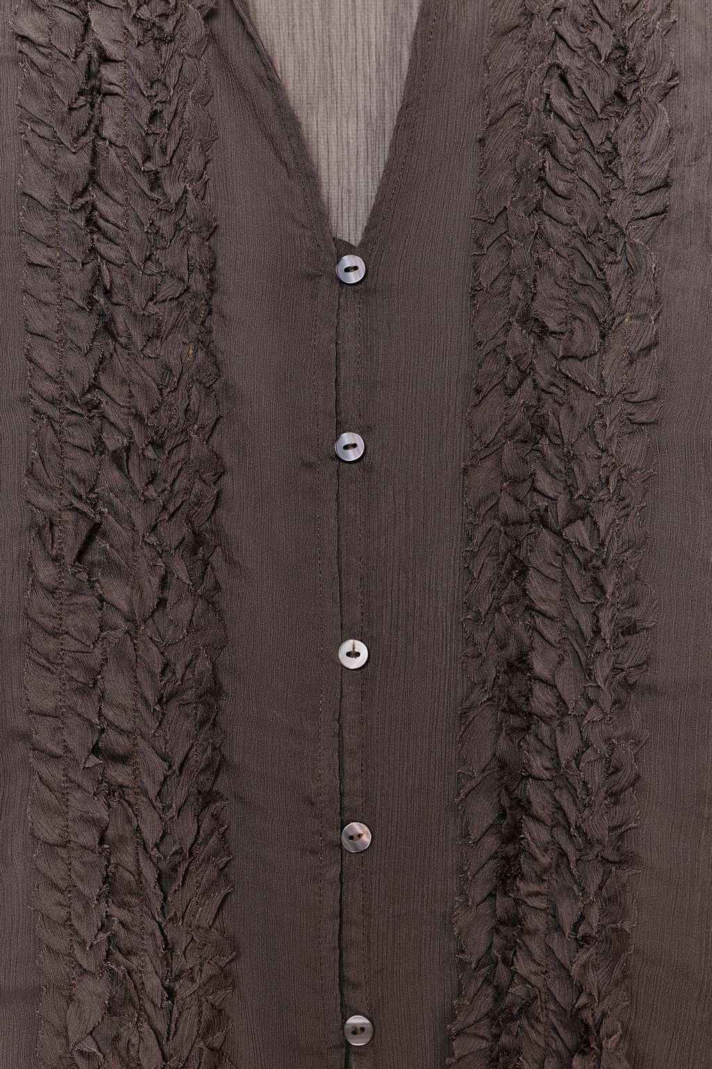 BLUSA VOLANTES / Marr?n oscuro - Zara фото 8