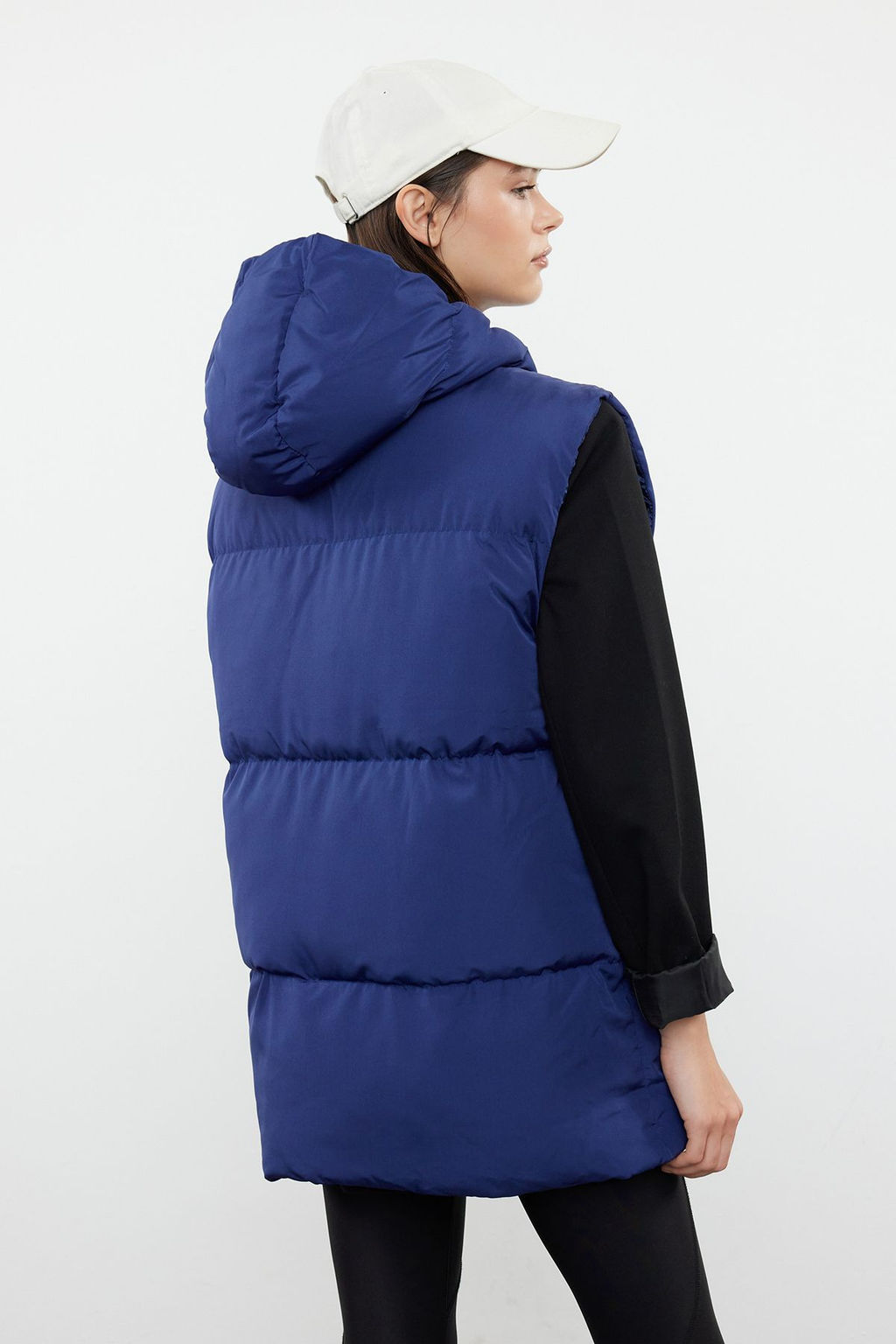 TRENDYOLMILLA Koyu Mavi Oversize Kapusonlu Su Itici Sisme Yelek TWOAW24YE00019  фото 6