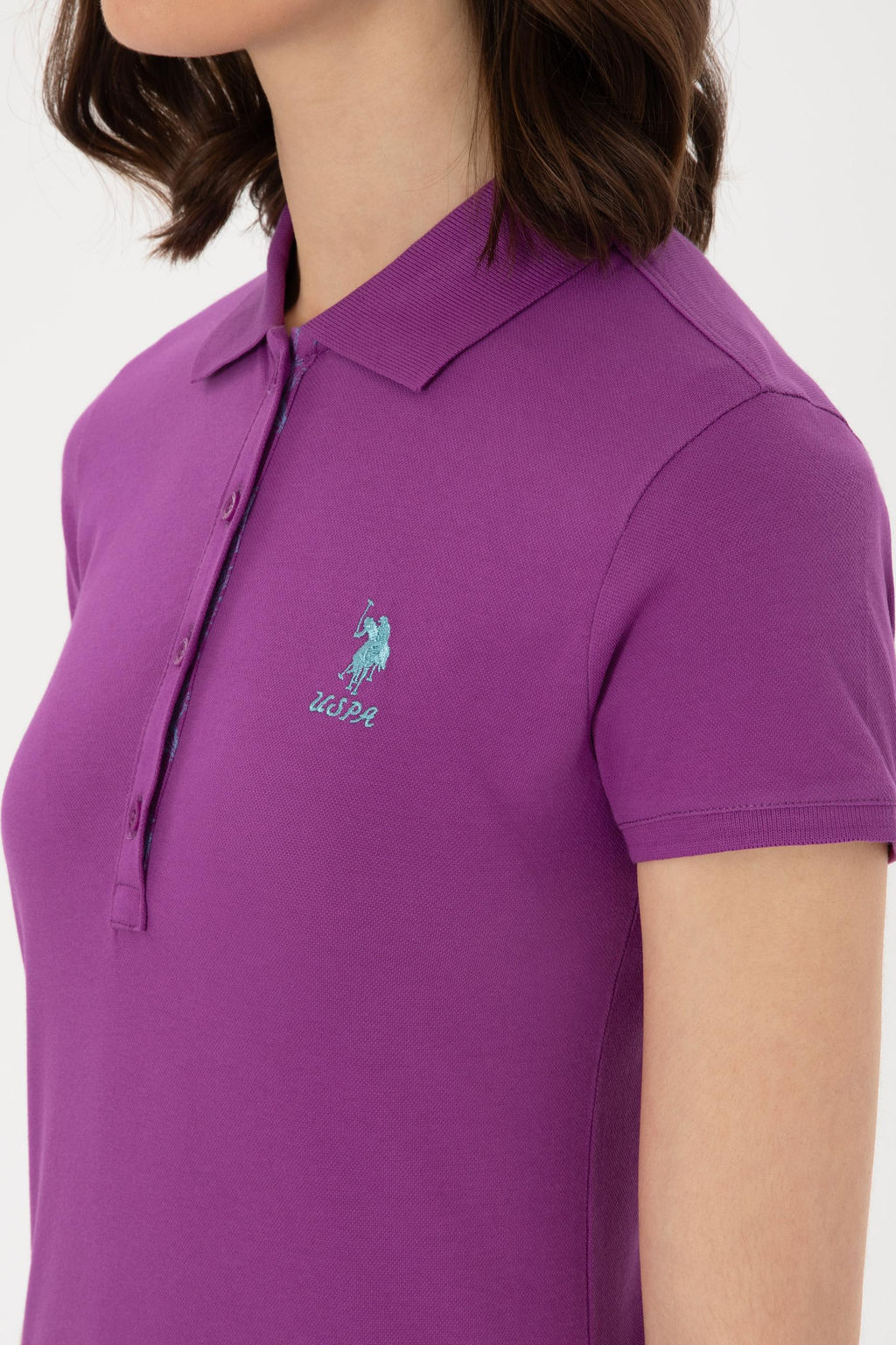 Kad_n Mor Polo Yaka Basic Ti__rt Sepette S_rpriz _ndirim - U.s. polo assn фото 7