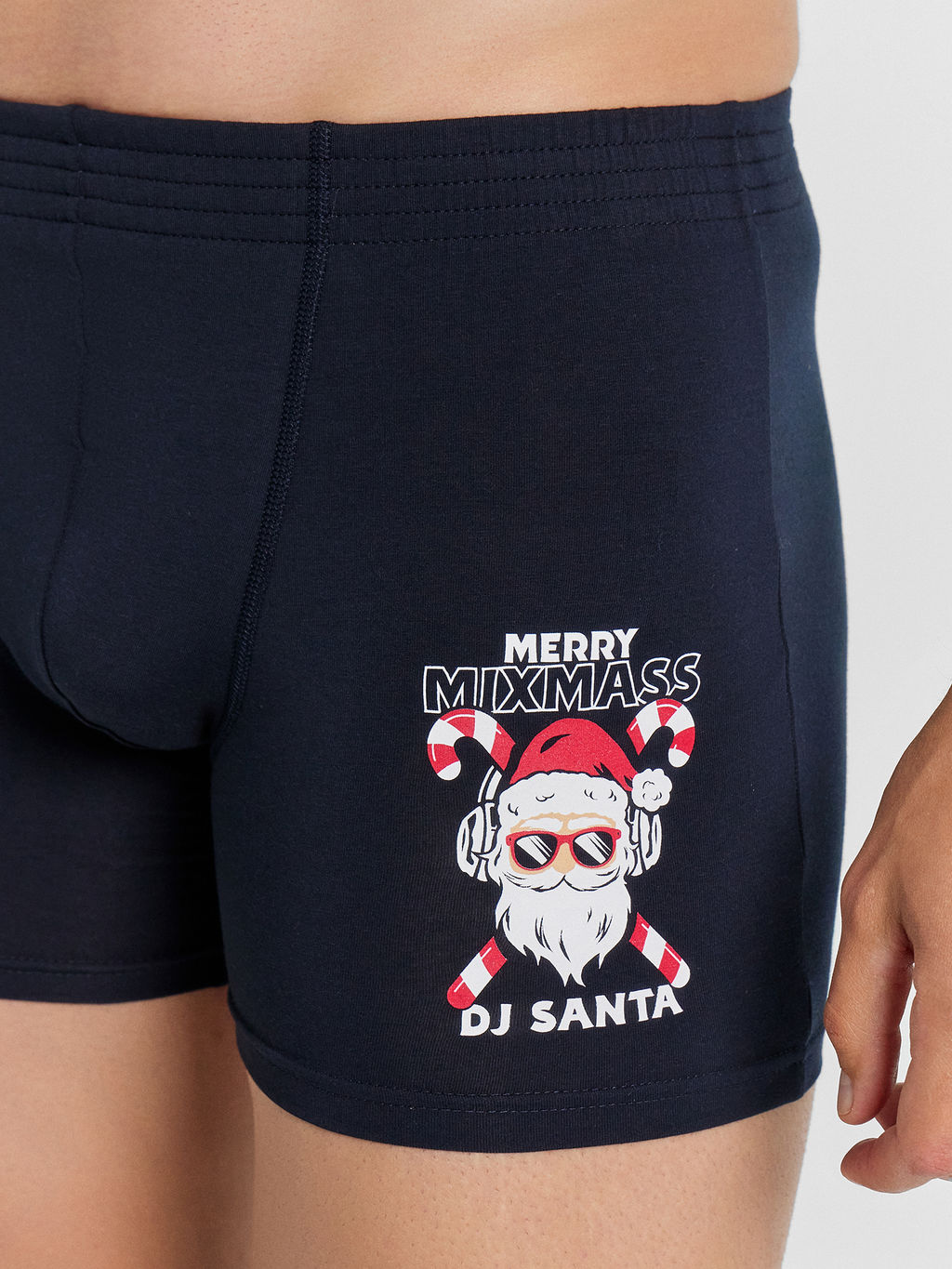 Цена за 2 штуки! Трусы мужские боксеры синие с печатью неви +печать 411143 - Mark formelle фото 3