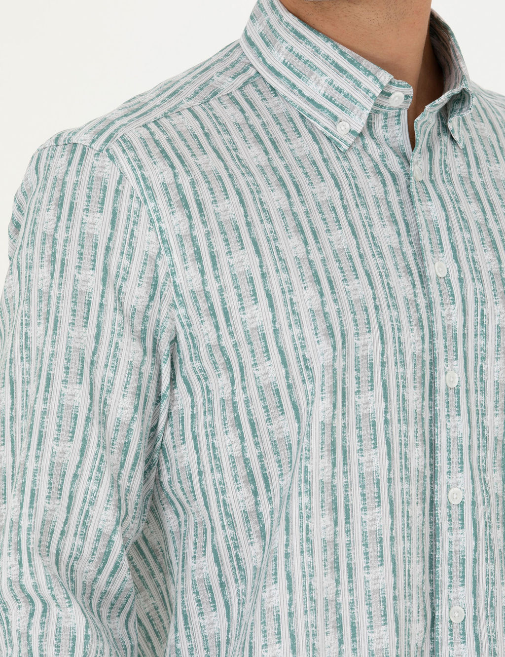 Рубашка Pierre Cardin Regular Fit мятная с длинным рукавом