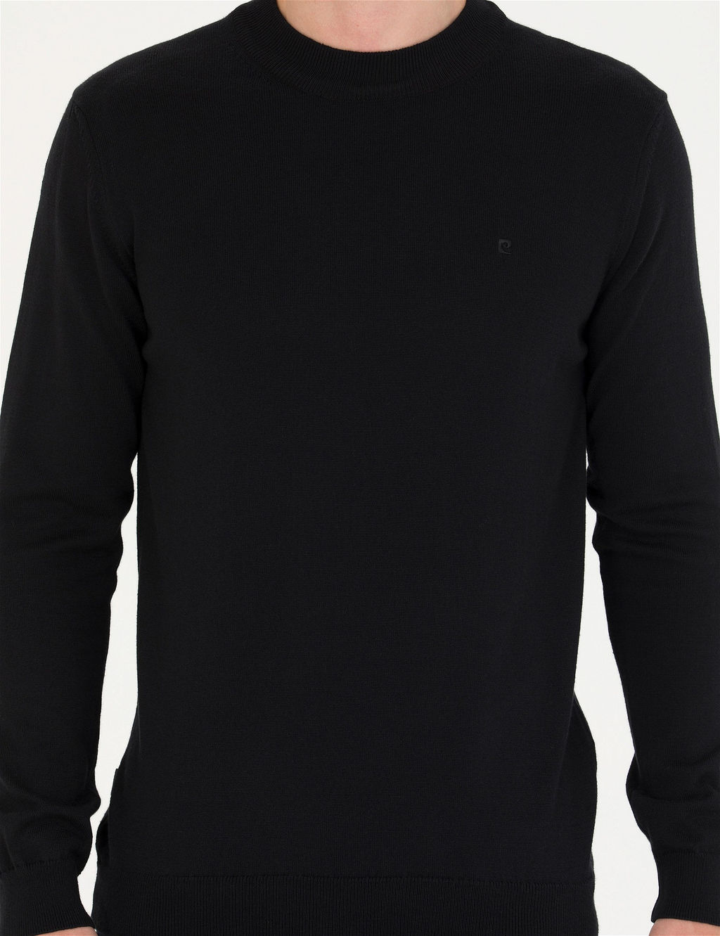 Siyah Slim Fit Yar_m Bal_k__ Yaka Basic Triko Kazak - Pierre cardin фото 6