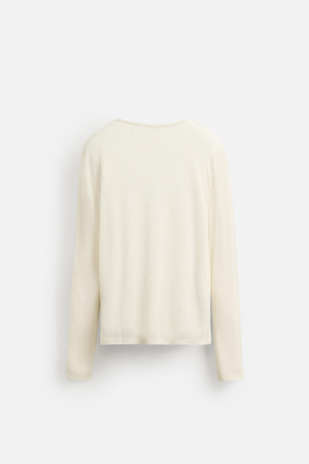 SEMI-SHEER TEXTURED T-SHIRT - Zara фото 8