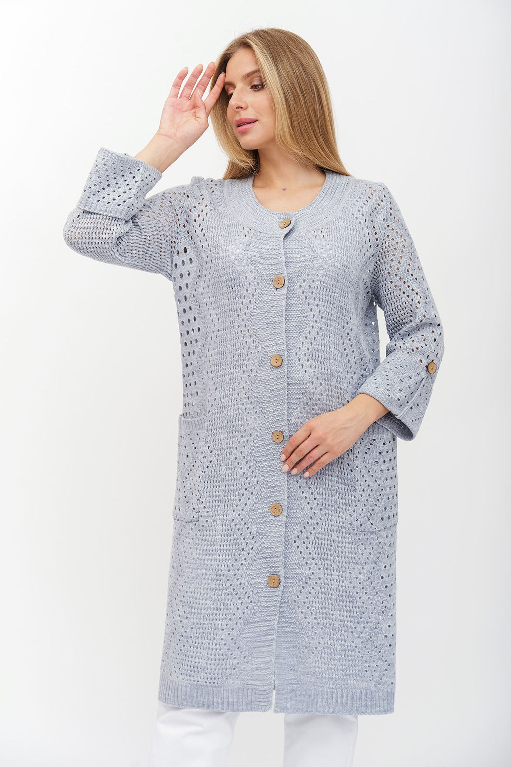 Кардиган 1-660/светло-серый - Злата Стиль фото 4