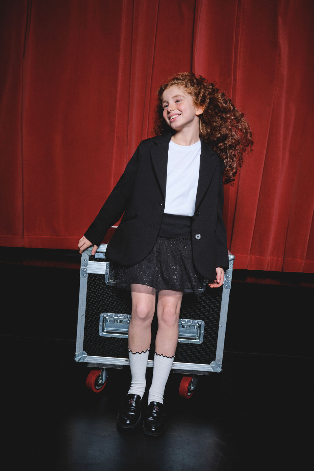 Siyah K?sa / Mini Galaksi Orme Y?lbas? K?z Cocuk Etek TKDAW26ET00006