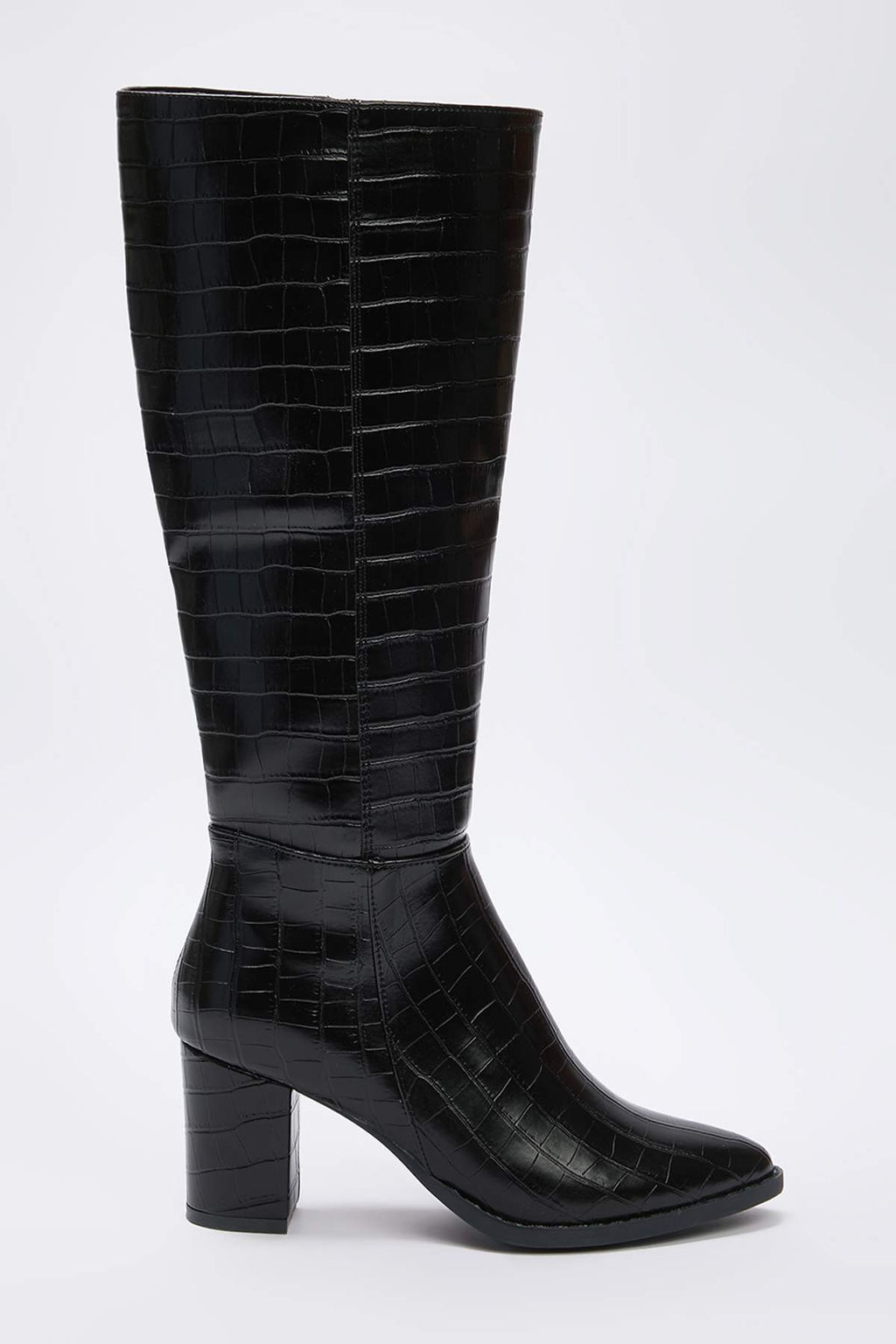 Siyah Kroko Detayl? Kad?n 7,5 cm Blok Topuklu Cizme TAKAW26CZ00040 - Trendyolmilla фото 5