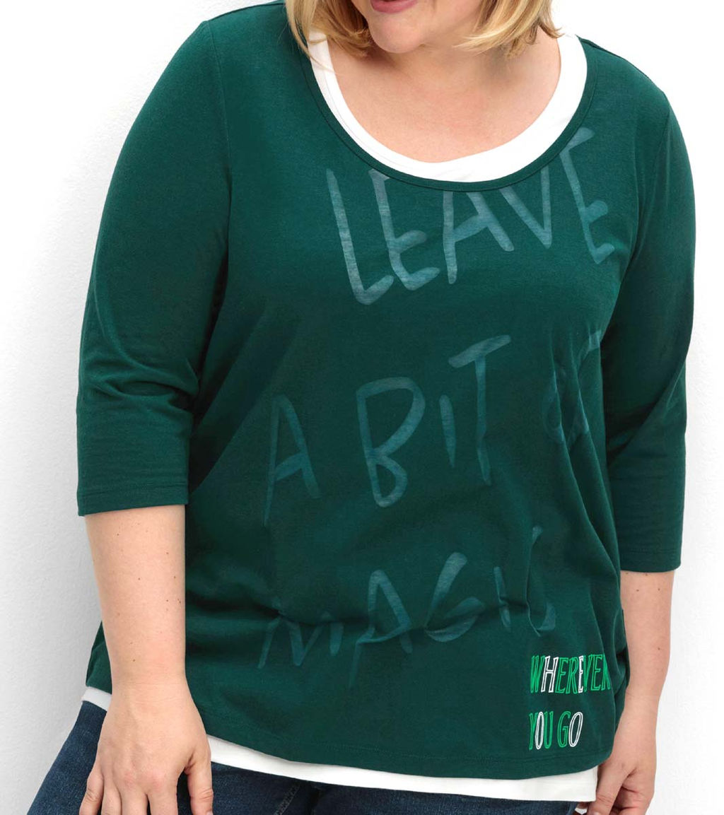 Топ и блузка, зелено-белые - Sheego фото 7