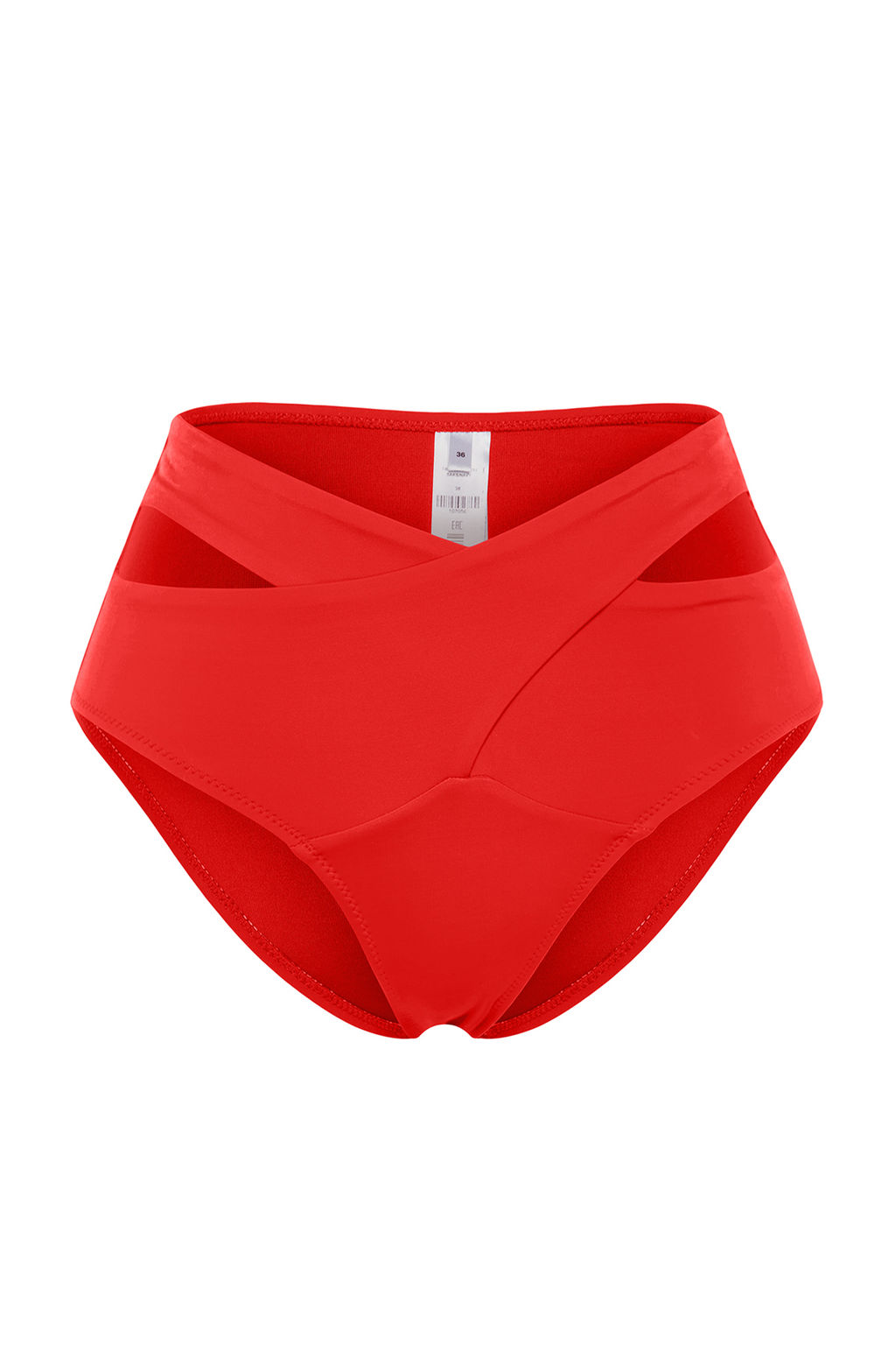 K?rm?z? Cut Out/Pencere Detayl? Hipster Yuksek Bel Bikini Alt? TBESS20BA0184