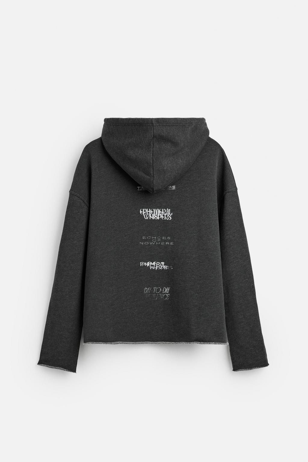 FADED PRINT HOODIE - Zara фото 7