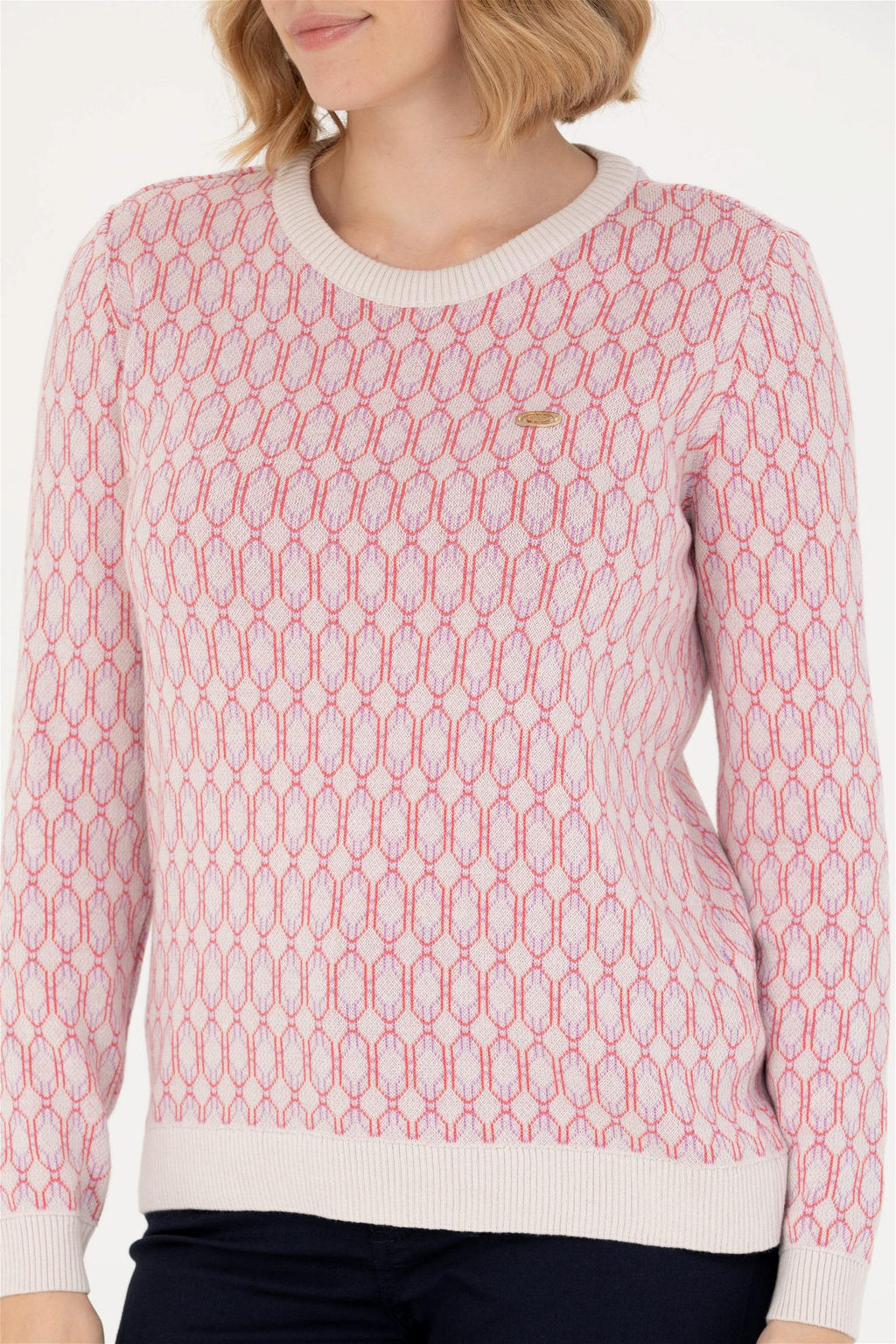 Женский кремовый свитер с круглым вырезом Неожиданная скидка в корзине - U.s. polo assn фото 6