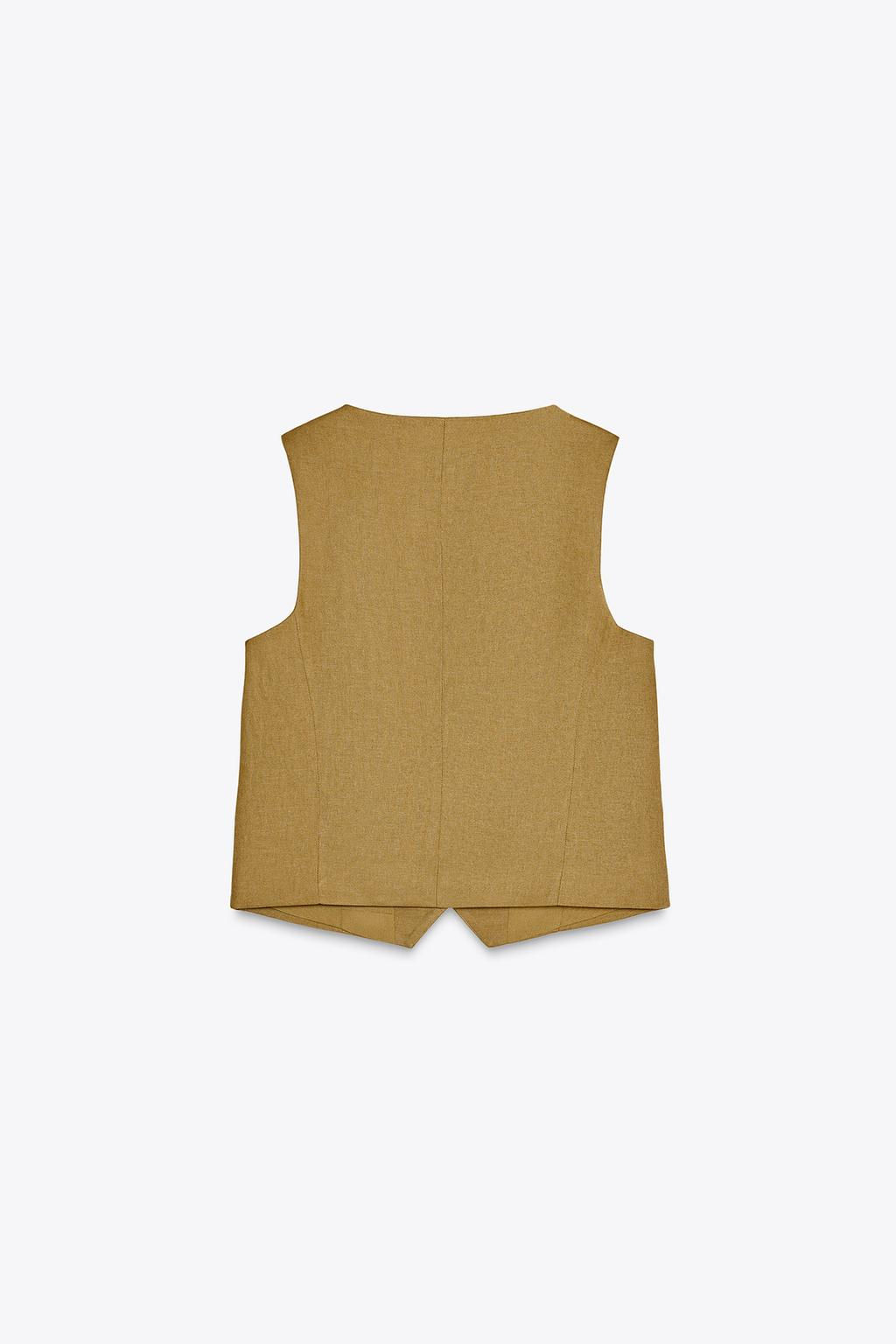 LINEN BLEND TAILORED WAISTCOAT - Zara фото 19