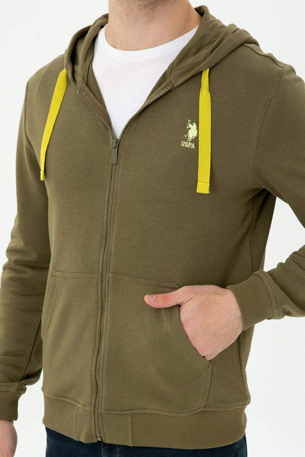 Мужской вязаный кардиган цвета хаки - U.s. polo assn фото 13