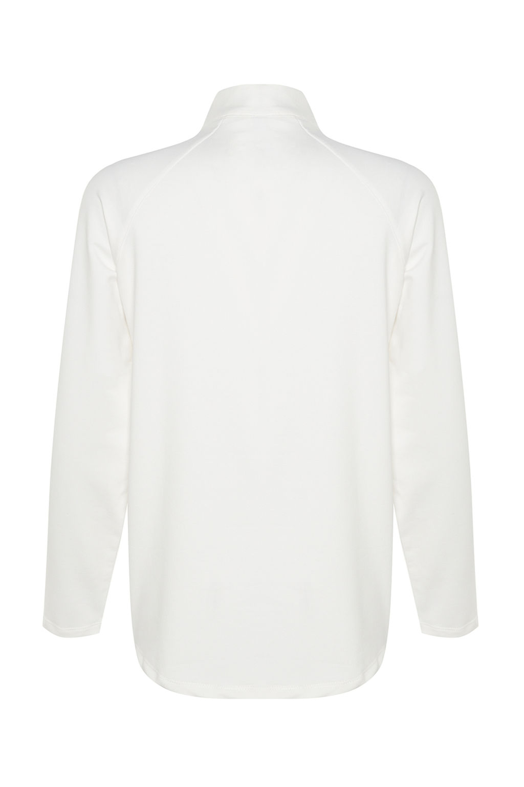 Kaymak Beyaz? Pamuklu Fermuar Detayl? Dik Yaka Orme Spor Sweatshirt TWOAW22SW0187 - Trendyolmilla фото 8