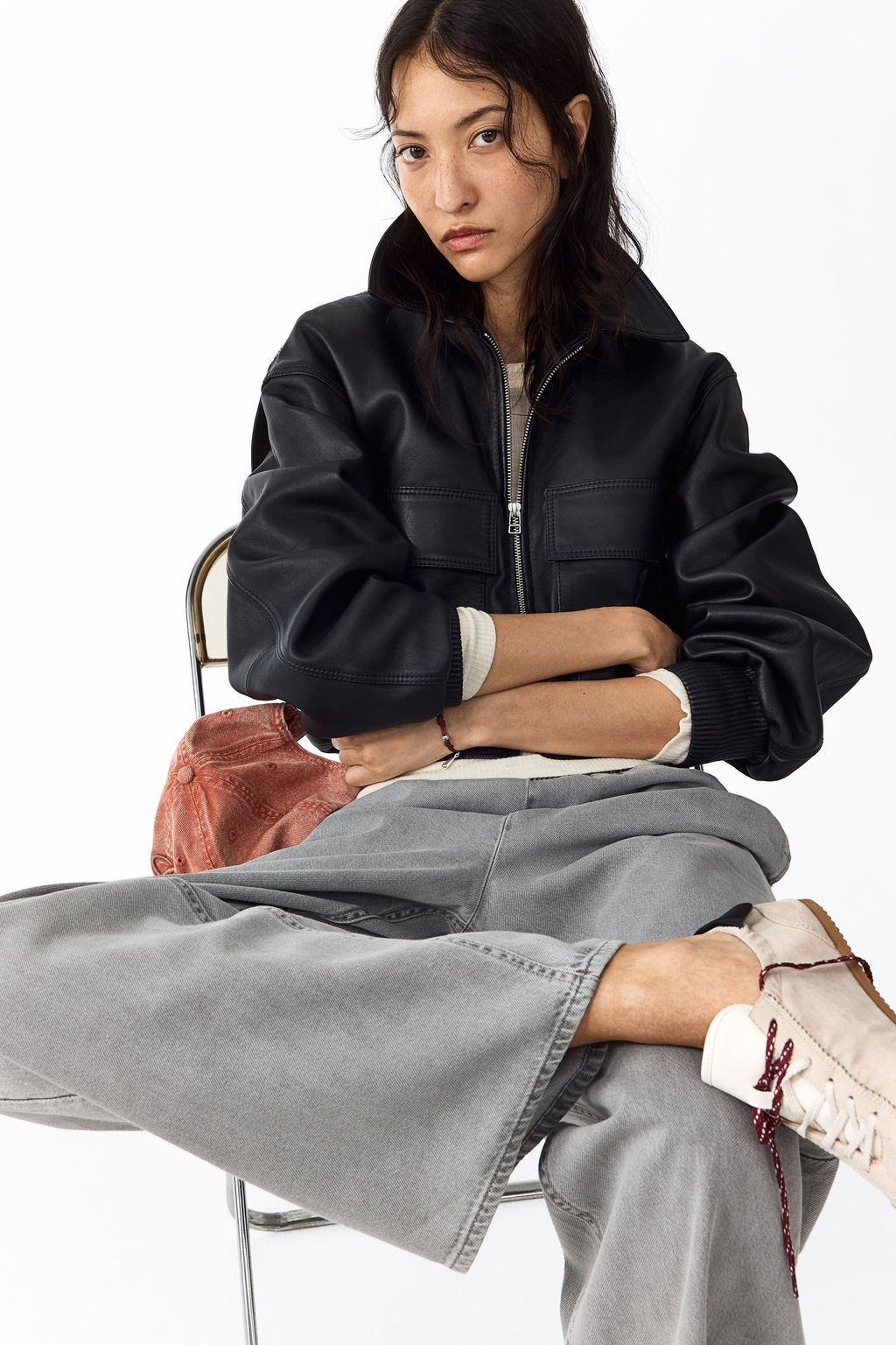 Pantal?n denim con cord?n de ajuste - H&m фото 8