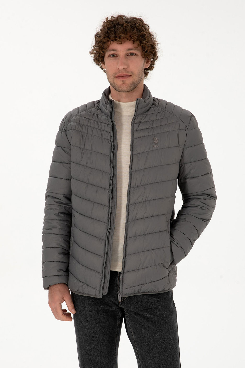 Erkek Gri Mont Sepette S_rpriz _ndirim