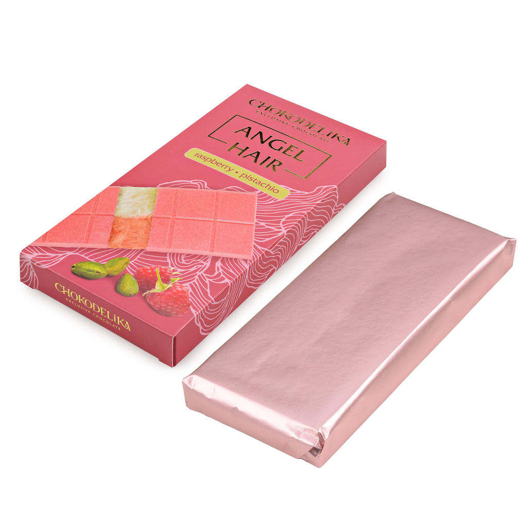 Шоколад белый Аngel Hair с начинкой малинафисташка, 150 гр - Chokodelika фото 3