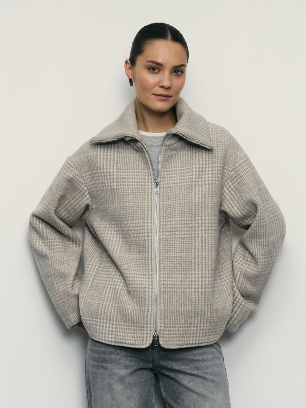 Полупальто с вязаным воротником / Zarina  фото 8