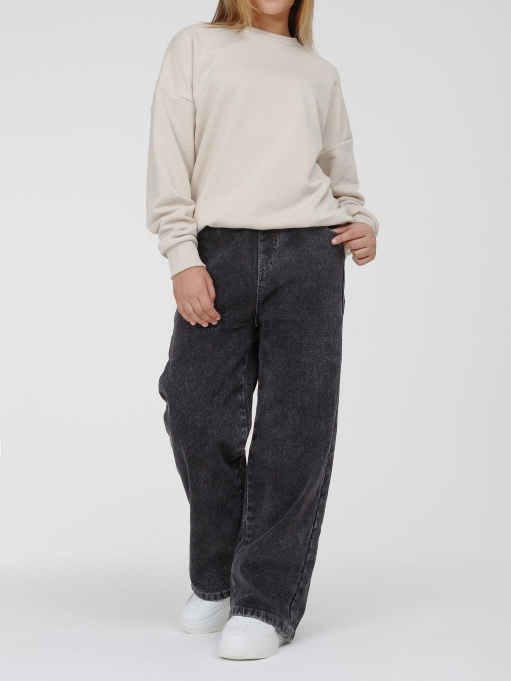 Джинсы-трубы утеплённые для девочек