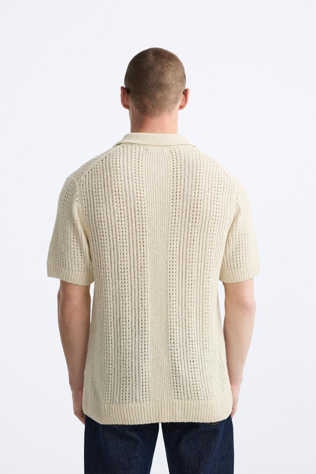 TEXTURED KNIT POLO SHIRT - Zara фото 3