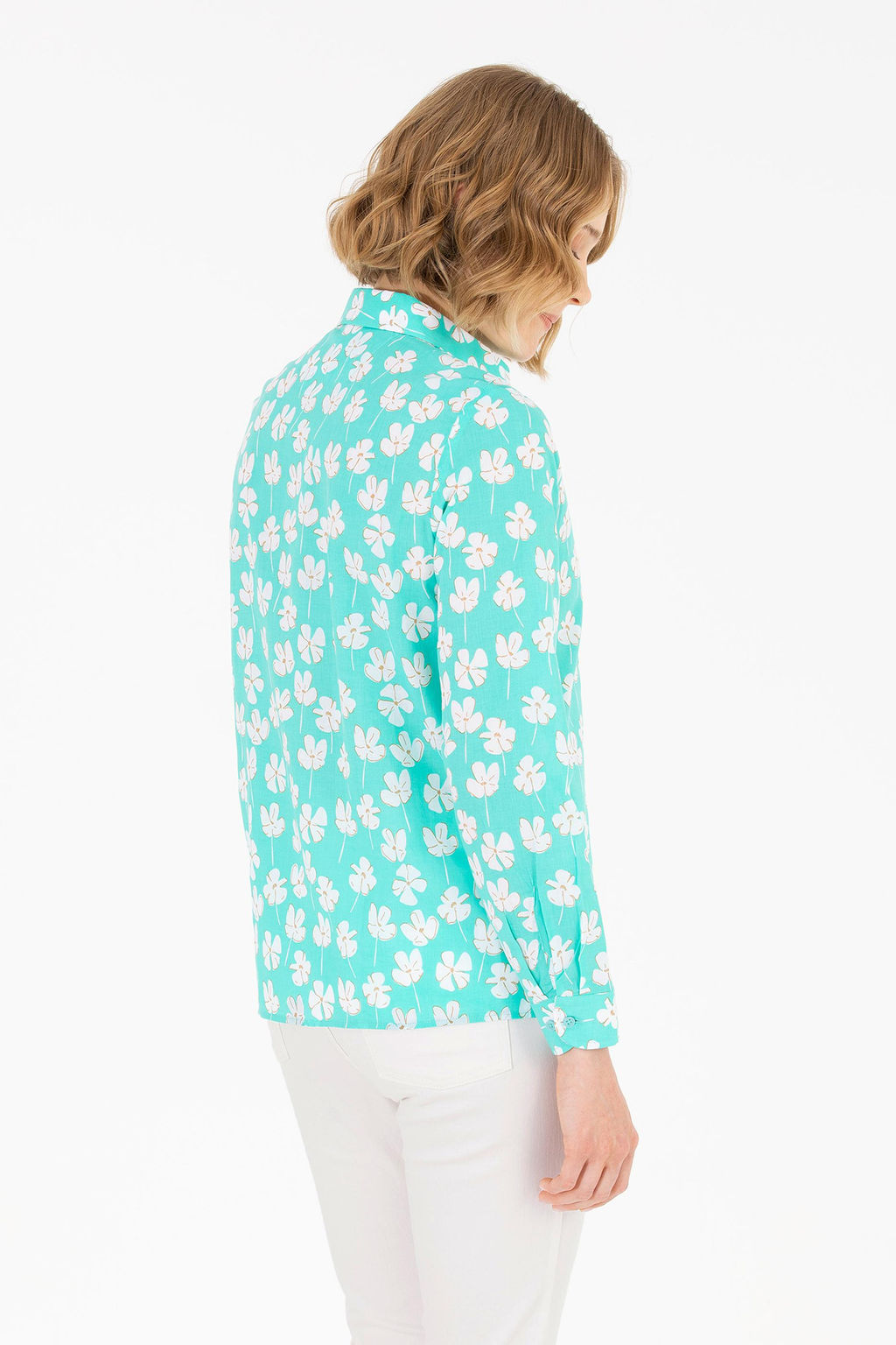 Женская мятная рубашка с длинным рукавом - U.s. polo assn фото 5