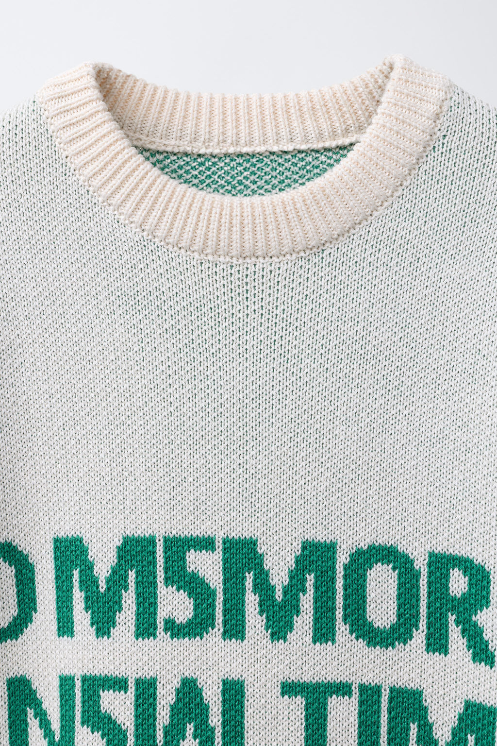 EMBROIDERED SLOGAN KNIT SWEATER