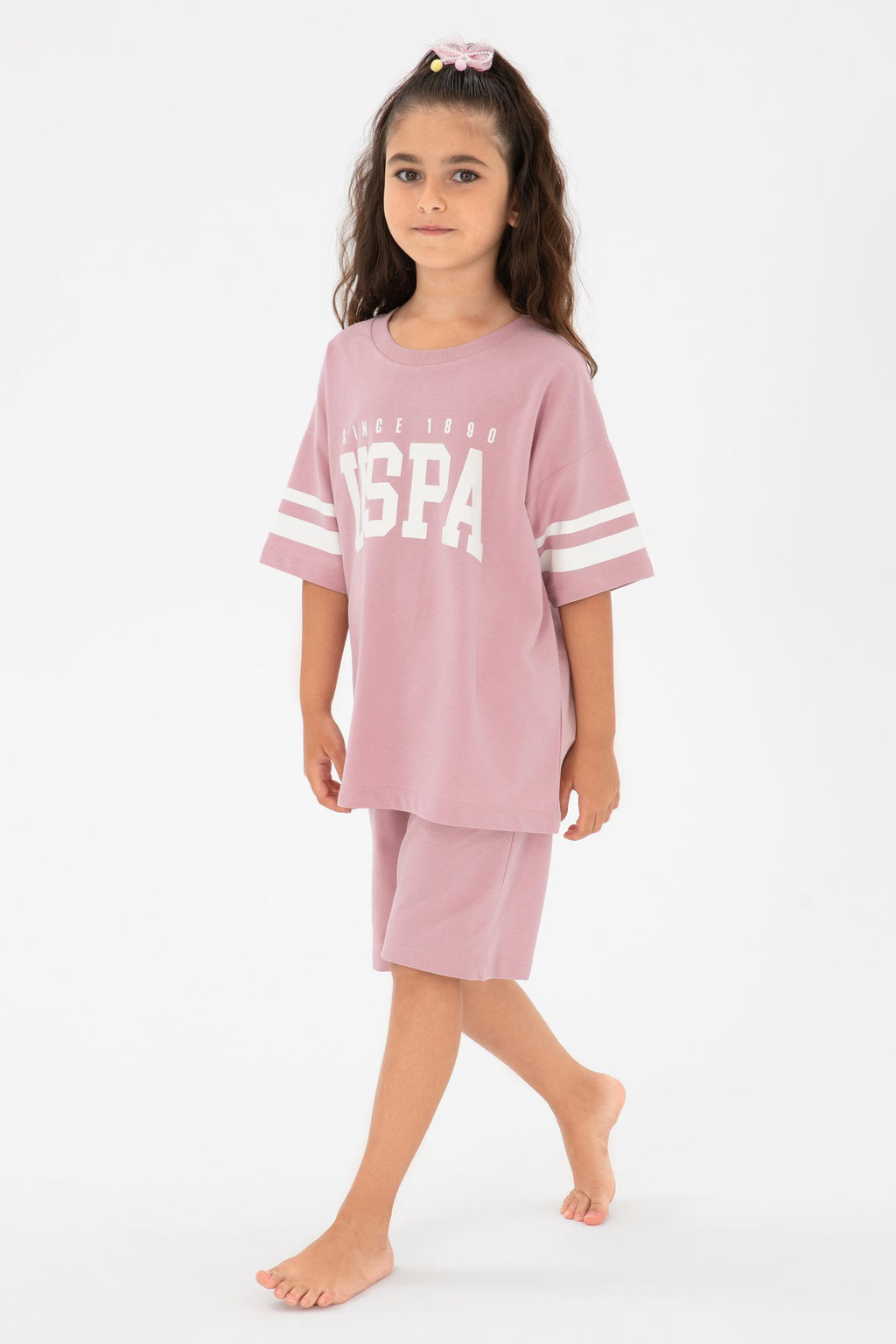 K_z _ocuk Pembe _ortlu Pijama Tak_m_ Sepette S_rpriz _ndirim - U.s. polo assn фото 6