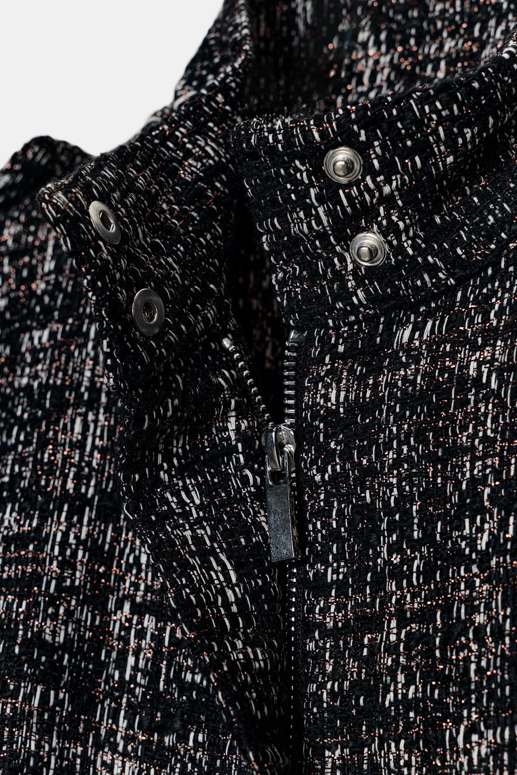 METALLIC THREAD TEXTURED BOMBER JACKET - Zara фото 11