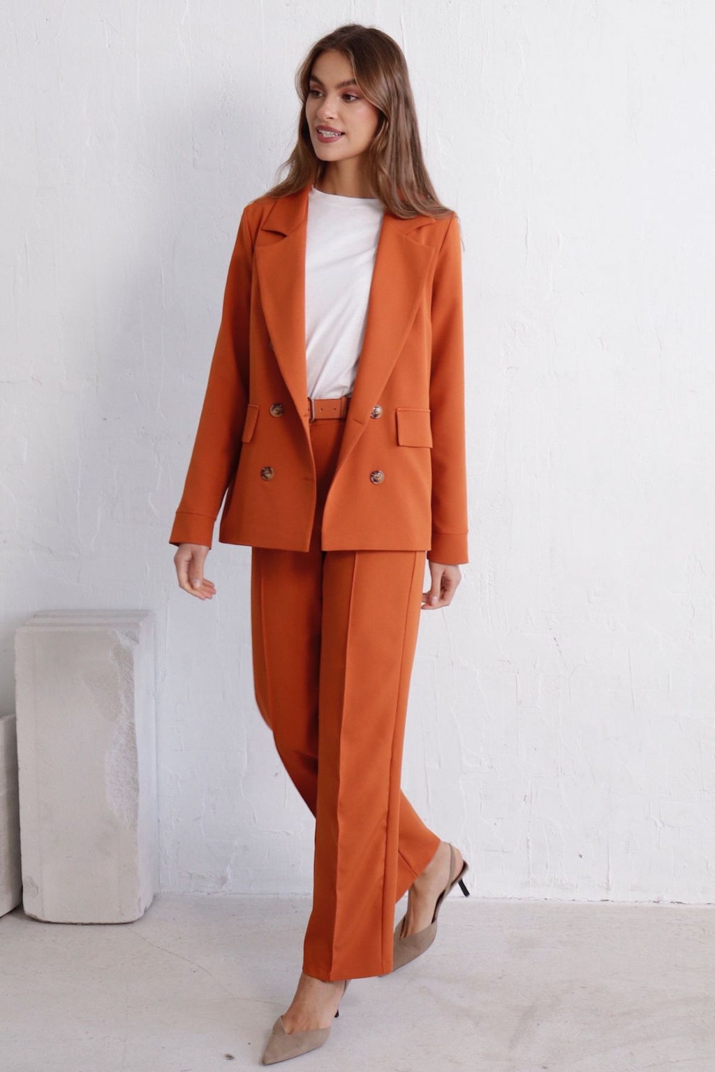 11728 Брюки со стрелками терракотовые - Martichelli фото 29