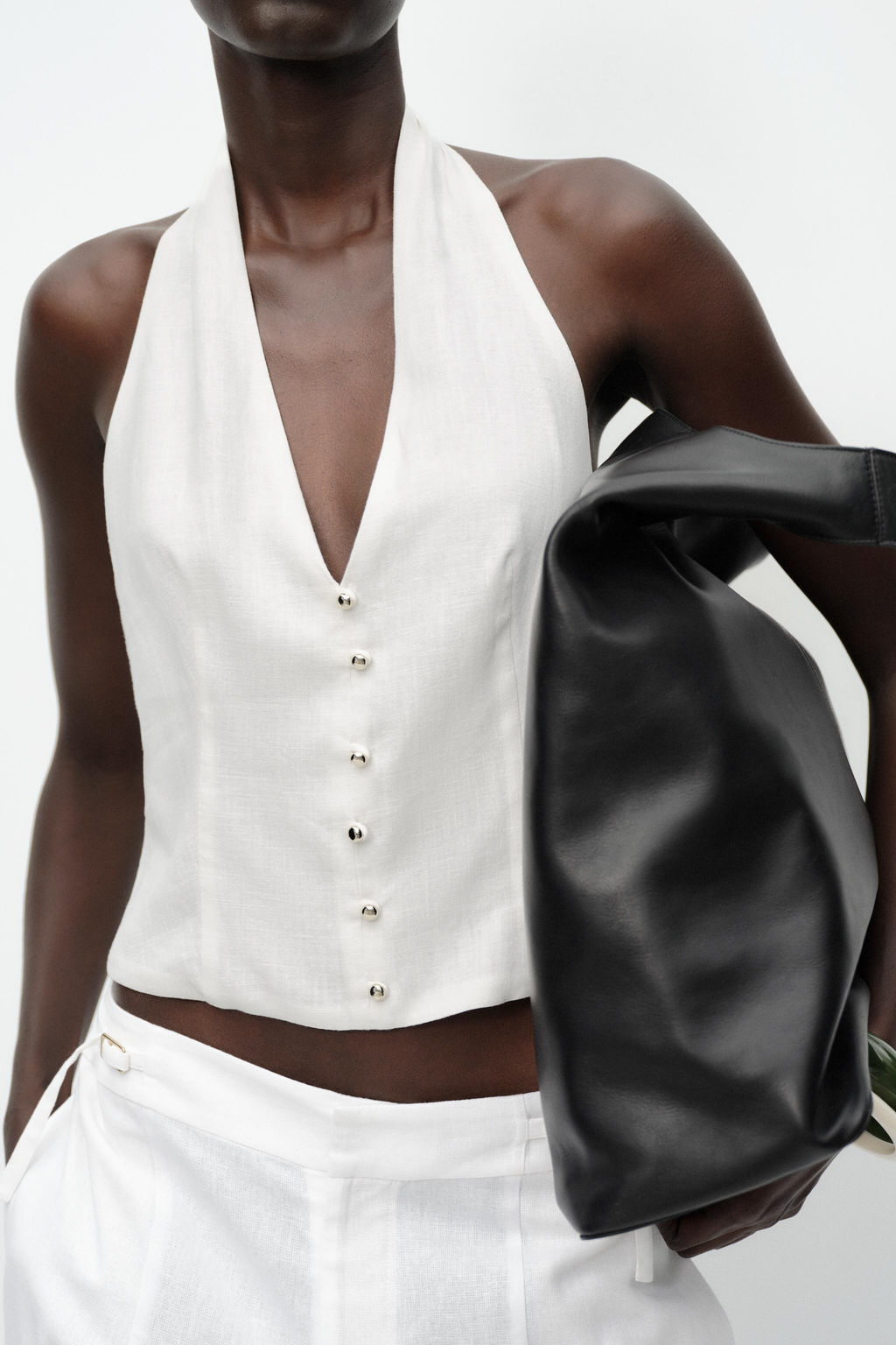 HALTER WAISTCOAT TOP LINEN BLEND - Zara фото 16