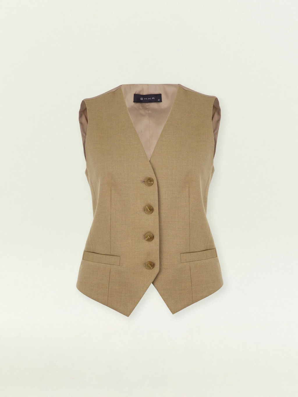 Однобортный жилет из костюмной шерсти, GL094/ant - Emka фото 2