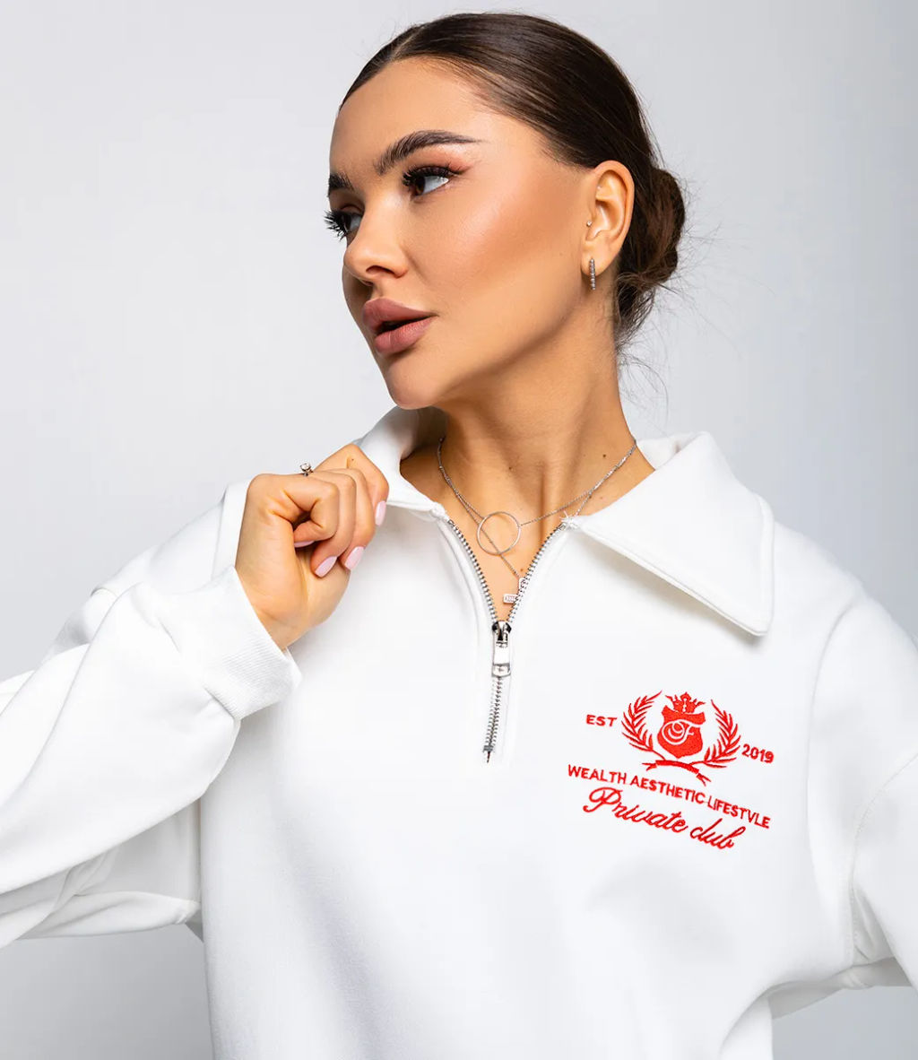 Свитшот #КТ462, белый