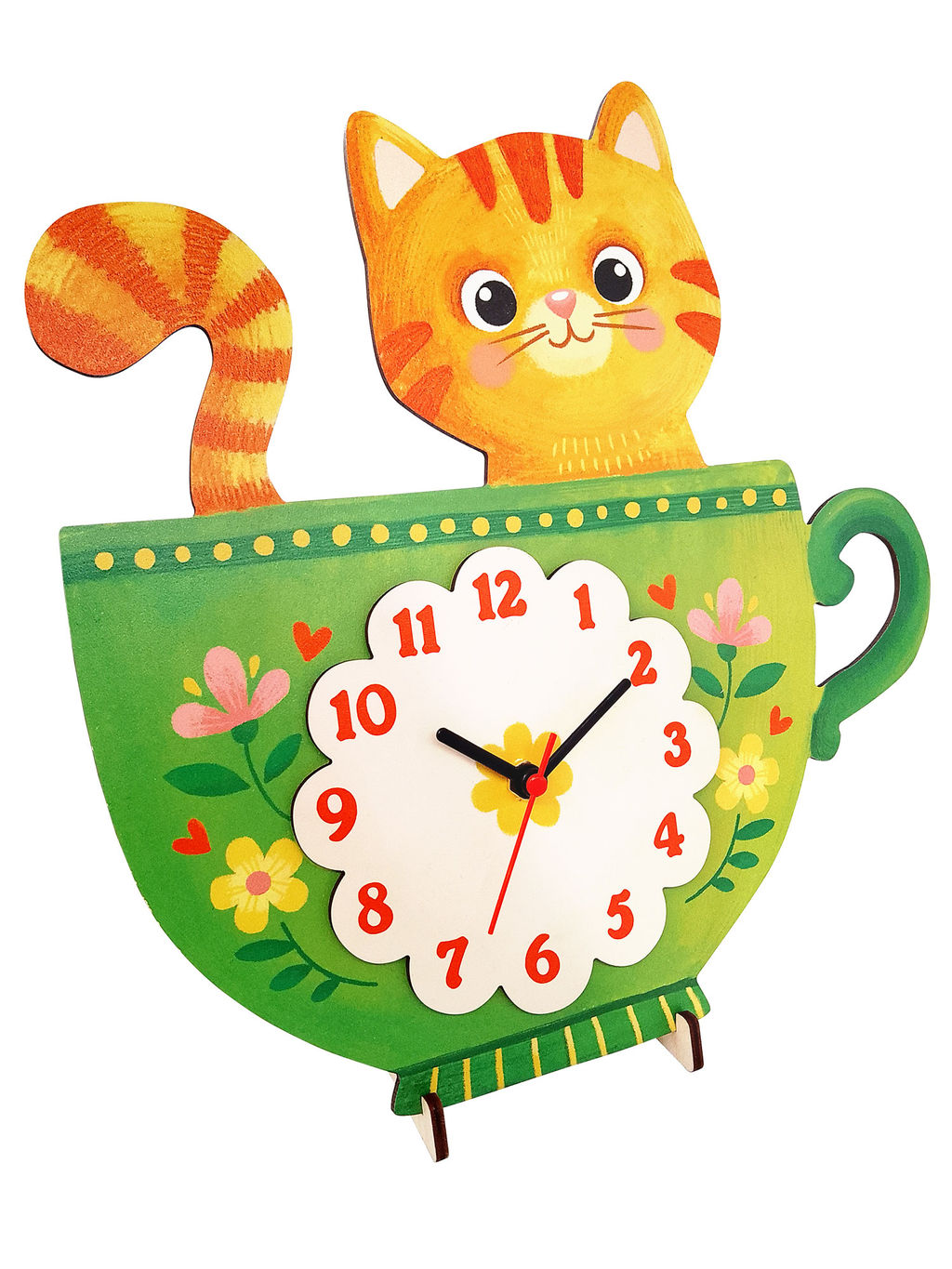 Настенные детские часы "Кот в чашке" арт.8635 /9