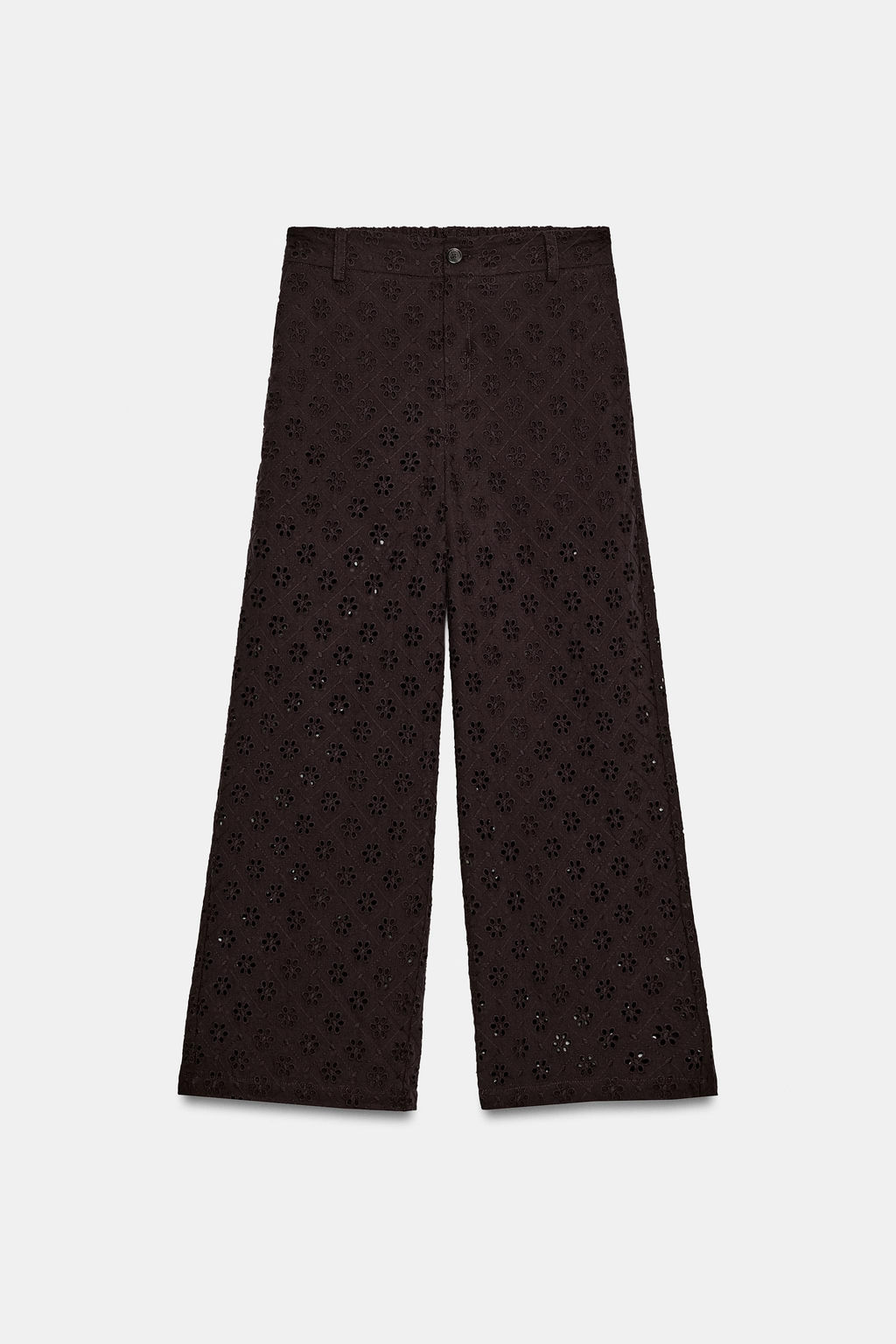 PANTAL?N CULOTTE BORDADOS PERFORADOS / Marr?n - Zara фото 7