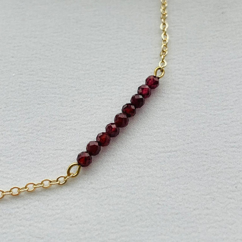Колье на цепочке с Гранатом (Пироп) 46 см +